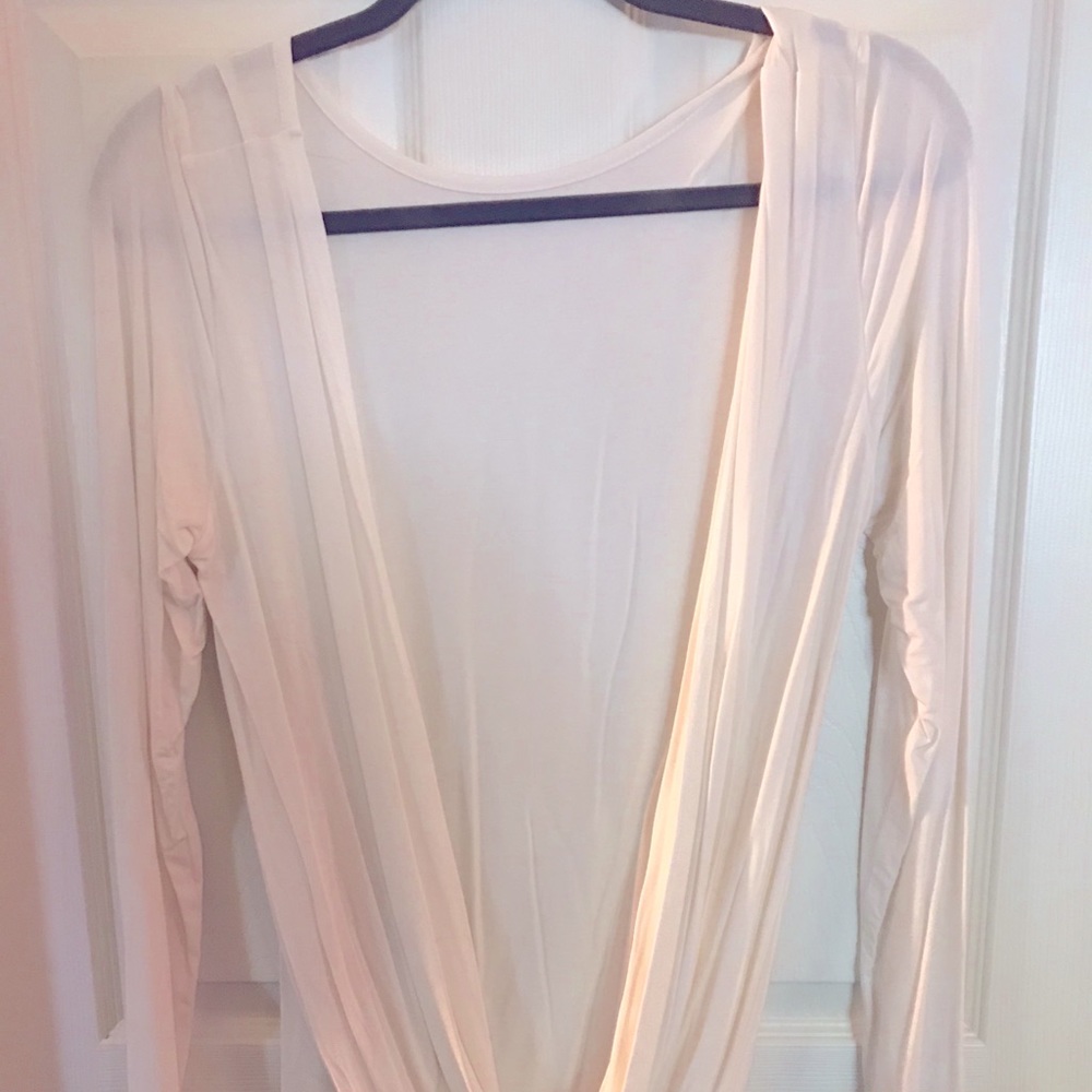 White front open blouse